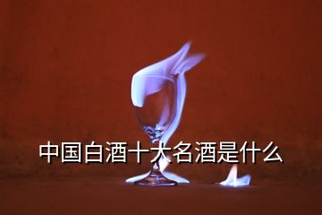 中國(guó)白酒十大名酒是什么