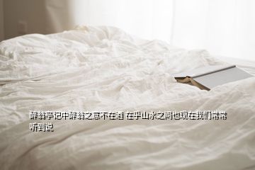 醉翁亭記中醉翁之意不在酒 在乎山水之間也現(xiàn)在我們常常聽到說