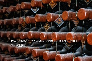 我去廣州喝過一個人參酒是東北狼人谷酒業(yè)生產(chǎn)的我們?nèi)齻€人喝四瓶