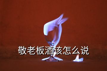 敬老板酒該怎么說(shuō)