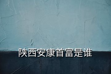 陜西安康首富是誰