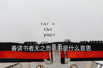 善讀書(shū)者無(wú)之而非書(shū)是什么意思