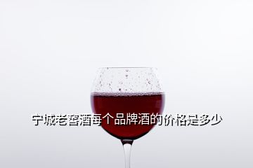 寧城老窖酒每個品牌酒的價格是多少