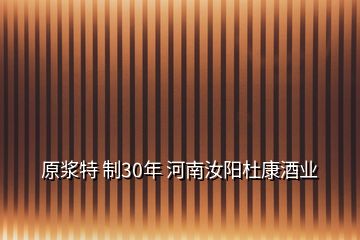 原漿特 制30年 河南汝陽(yáng)杜康酒業(yè)