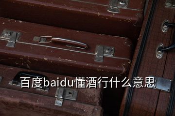 百度baidu懂酒行什么意思