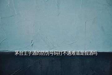 茅臺(tái)王子酒的防偽號(hào)碼打不通難道是假酒嗎