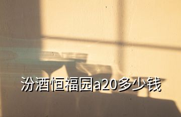 汾酒恒福園a20多少錢(qián)