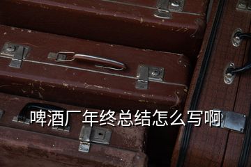 啤酒廠年終總結(jié)怎么寫(xiě)啊