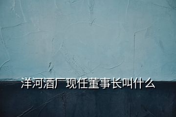 洋河酒廠現(xiàn)任董事長叫什么