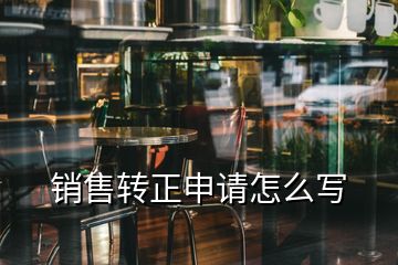 銷售轉(zhuǎn)正申請怎么寫