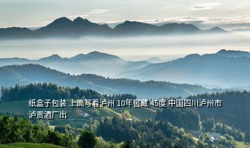 紙盒子包裝 上面寫著瀘州 10年窖藏 45度 中國四川瀘州市瀘貢酒廠出