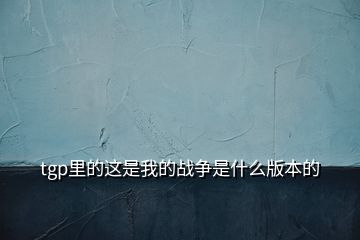 tgp里的這是我的戰(zhàn)爭是什么版本的