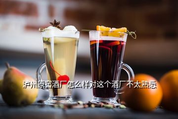 瀘州原窖酒廠怎么樣對這個酒廠不太熟悉
