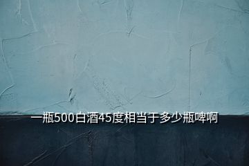 一瓶500白酒45度相當于多少瓶啤啊