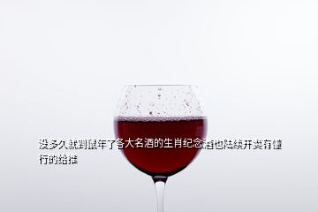 沒多久就到鼠年了各大名酒的生肖紀念酒也陸續(xù)開賣有懂行的給推