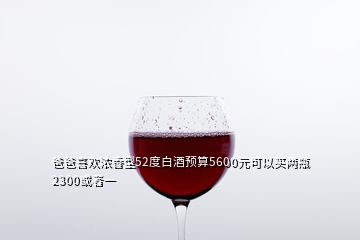 爸爸喜歡濃香型52度白酒預(yù)算5600元可以買兩瓶2300或者一