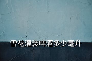 雪花灌裝啤酒多少毫升