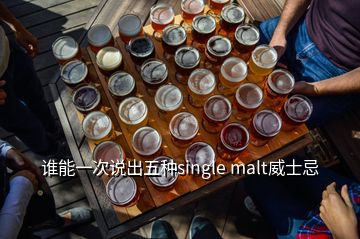 誰能一次說出五種single malt威士忌