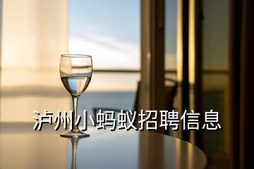 瀘州小螞蟻招聘信息