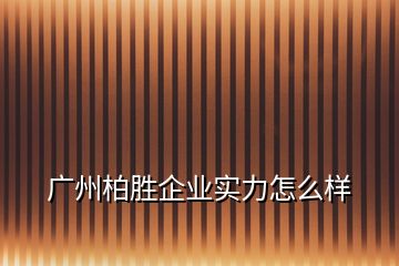 廣州柏勝企業(yè)實(shí)力怎么樣