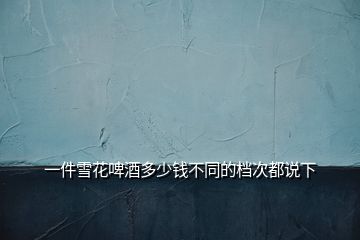 一件雪花啤酒多少錢不同的檔次都說下