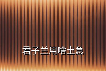 君子蘭用啥土急