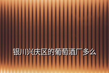 銀川興慶區(qū)的葡萄酒廠多么